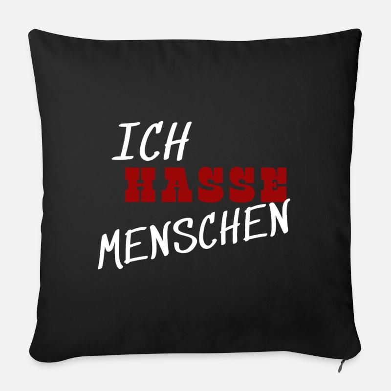 I hate people - Sofa pillowcase 17,3'' x 17,3'' (45 x 45 cm) - black