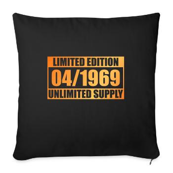 55th Birthday Limited Edition - ꝏ Supply 04/1969 - Sofa pillowcase 17,3'' x 17,3'' (45 x 45 cm) - black - Front