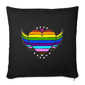 Rainbow Connection Embrace, Happy Pride - Sofakissenbezug 45 x 45 cm - Schwarz - Vorne