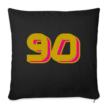 90. 90 YEARS. 90TH ANNIVERSARY. 90TH ANNIVERSARY. - Sofa pillowcase 17,3'' x 17,3'' (45 x 45 cm) - black - Front