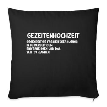 Marriage Tidal Wedding 59 Years Married Wedding - Sofa pillowcase 17,3'' x 17,3'' (45 x 45 cm) - black - Front