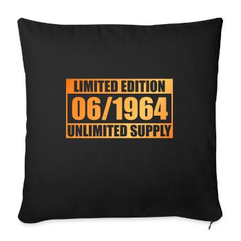 60th Birthday Limited Edition - ꝏ Supply 06/1964 - Sofa pillowcase 17,3'' x 17,3'' (45 x 45 cm) - black - Front