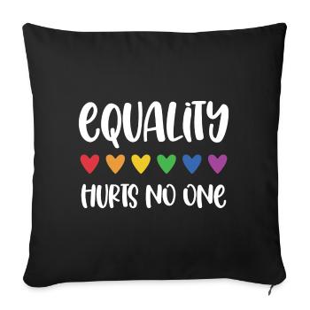 LGBT Pride Month - Equality Hurts No One - Sofa pillowcase 17,3'' x 17,3'' (45 x 45 cm) - black - Front