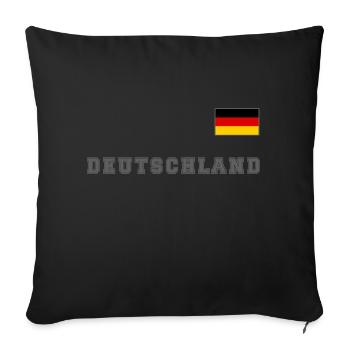 Germany jersey look with flag flag on chest - Sofa pillowcase 17,3'' x 17,3'' (45 x 45 cm) - black - Front
