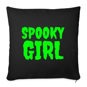 Spooky Girl Neon Horror Design - Sofa pillowcase 17,3'' x 17,3'' (45 x 45 cm) - black - Front