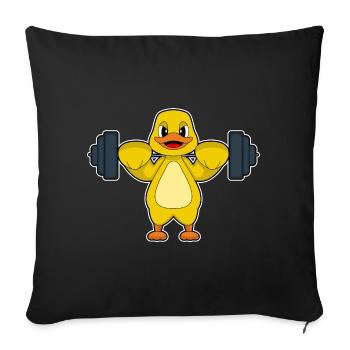 Culturiste Canard Bodybuilder Barbell Bodybuilding - Housse de coussin décorative 45 x 45 cm - noir - Devant
