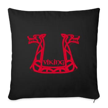 Viking Red Dragon - Sofa pillowcase 17,3'' x 17,3'' (45 x 45 cm) - black - Front