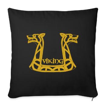 Wikinger Goldener Drache - Sofakissenbezug 45 x 45 cm - Schwarz - Vorne