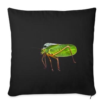 my Giant Hooded Katydid. nature pic, no graphics - Sofa pillowcase 17,3'' x 17,3'' (45 x 45 cm) - black - Front
