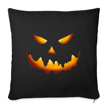 Citrouille Halloween Sourire - Housse de coussin décorative 45 x 45 cm - noir - Devant