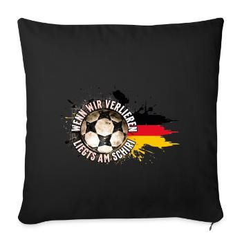 If we lose, it's down to the referee – football - Sofa pillowcase 17,3'' x 17,3'' (45 x 45 cm) - black - Front
