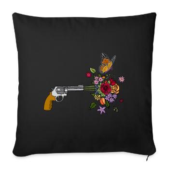 Un pistolet pour la paix - Housse de coussin décorative 45 x 45 cm - noir - Devant
