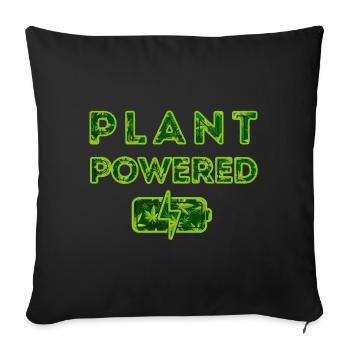 Alimenté par des plantes - Housse de coussin décorative 45 x 45 cm - noir - Devant