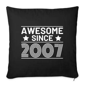 Anniversaire Rétro Génial depuis 2007 - Housse de coussin décorative 45 x 45 cm - noir - Devant
