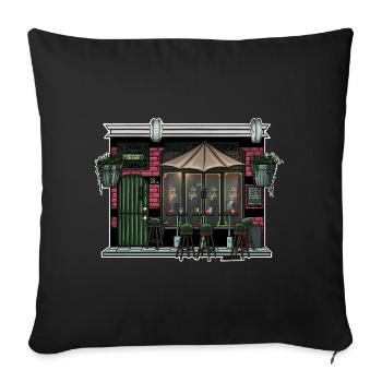 Le Café - Sofa pillowcase 17,3'' x 17,3'' (45 x 45 cm) - black - Front