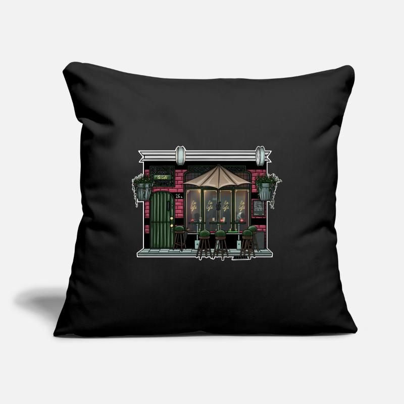 Le Café Housse de coussin décorative 45 x 45 cm