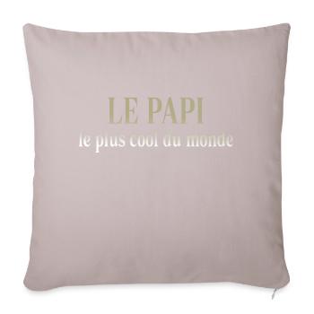 PAPI PAPA GRAND PERE HUMOUR PAPY - Housse de coussin décorative 45 x 45 cm - taupe clair - Devant