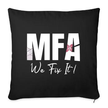 Assistant médical Nous le réparons MFA - Housse de coussin décorative 45 x 45 cm - noir - Devant
