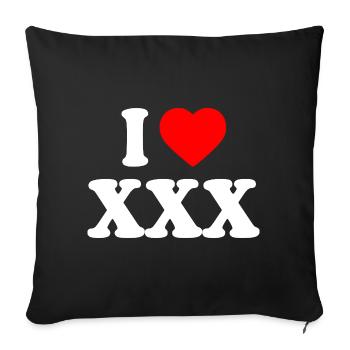I love xxx - Housse de coussin décorative 45 x 45 cm - noir - Devant