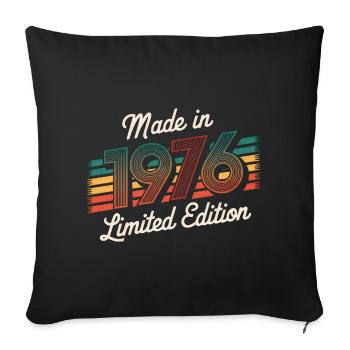 Fabriqué en 1976 Edition Limitée - 49ème Anniversaire - Housse de coussin décorative 45 x 45 cm - noir - Devant