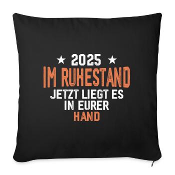 2025 Retired Funny Retiree Gift - Sofa pillowcase 17,3'' x 17,3'' (45 x 45 cm) - black - Front