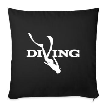 Silhouette de plongée Splash - Housse de coussin décorative 45 x 45 cm - noir - Devant