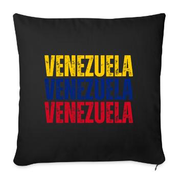Drapeau du Venezuela, fierté vénézuélienne - Housse de coussin décorative 45 x 45 cm - noir - Devant