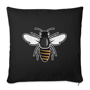 Stilisierte Biene - Insektenmotiv im Patch-Stil - Sofakissenbezug 45 x 45 cm - Schwarz - Vorne