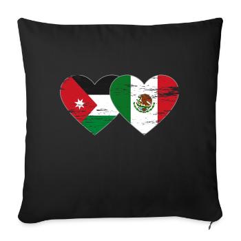 Jordan Mexico Flag Heart Used - Sofa pillowcase 17,3'' x 17,3'' (45 x 45 cm) - black - Front