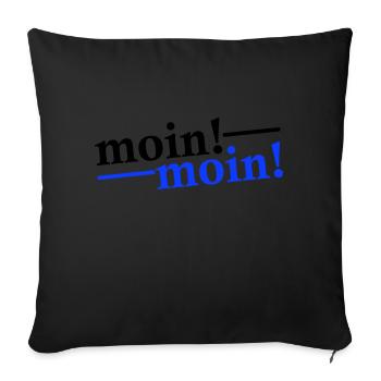 Moin Moin Gruß - Sofakissenbezug 45 x 45 cm - Schwarz - Vorne