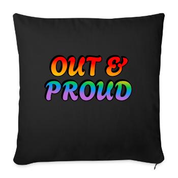Fierté arc-en-ciel LGBT - Housse de coussin décorative 45 x 45 cm - noir - Devant