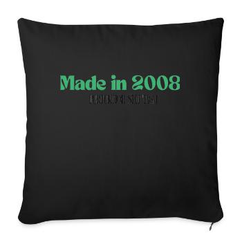 Made in 2008 - Perfection since day 1 - Sofa pillowcase 17,3'' x 17,3'' (45 x 45 cm) - black - Front
