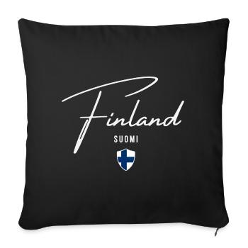 Finlande, design minimaliste élégant - Housse de coussin décorative 45 x 45 cm - noir - Devant