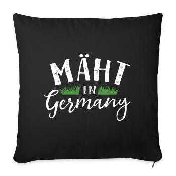 Mäht in Germany - Rasenmäher - Mähen - Wortspiel - Sofakissenbezug 45 x 45 cm - Schwarz - Vorne