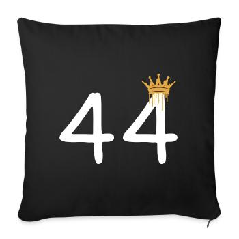 Artistic number crown 44 print for trendy looks - Sofa pillowcase 17,3'' x 17,3'' (45 x 45 cm) - black - Front