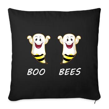 Boo Bees Halloween Couple - Sofa pillowcase 17,3'' x 17,3'' (45 x 45 cm) - black - Front