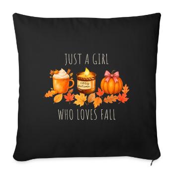Just a girl who loves autumn - Sofa pillowcase 17,3'' x 17,3'' (45 x 45 cm) - black - Front