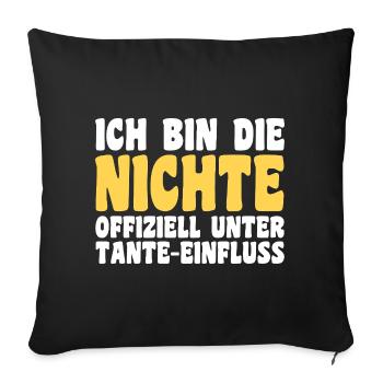 Family motif nephew - Sofa pillowcase 17,3'' x 17,3'' (45 x 45 cm) - black - Front