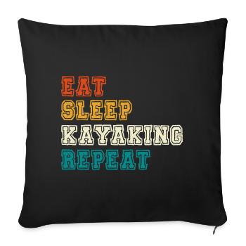 Manger dormir Kayak Répéter - Housse de coussin décorative 45 x 45 cm - noir - Devant