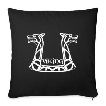 White Viking Dragon - Sofa pillowcase 17,3'' x 17,3'' (45 x 45 cm) - black - Front