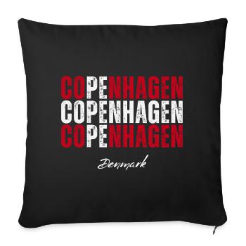 Copenhagen Denmark, memory of Copenhagen - Sofa pillowcase 17,3'' x 17,3'' (45 x 45 cm) - black - Front