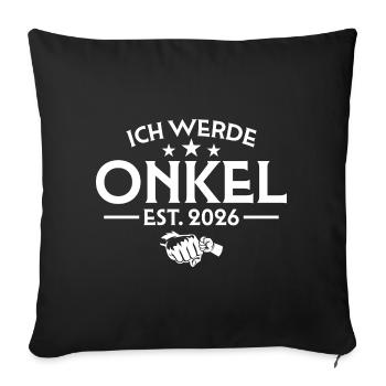 Je vais être un oncle 2026 - Annonce de grossesse - Housse de coussin décorative 45 x 45 cm - noir - Devant