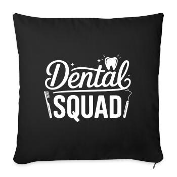 Dental Squad Logo Shirt – Zahnhelden - Sofa pillowcase 17,3'' x 17,3'' (45 x 45 cm) - black - Front