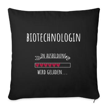 La formation en biotechnologue est invitée - Housse de coussin décorative 45 x 45 cm - noir - Devant