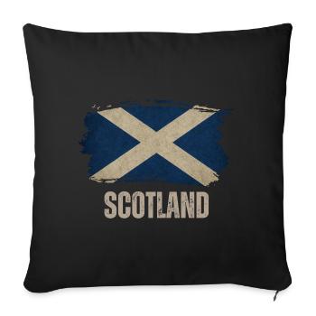Drapeau de l’Écosse, fierté écossaise - Housse de coussin décorative 45 x 45 cm - noir - Devant