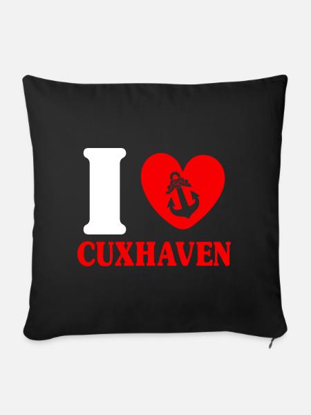 Nordsee Urlaub I LOVE CUXHAVEN Lustig - Sofakissenbezug 45 x 45 cm - Schwarz