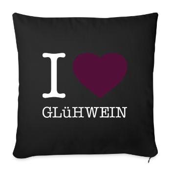 J’adore le vin chaud - Housse de coussin décorative 45 x 45 cm - noir - Devant