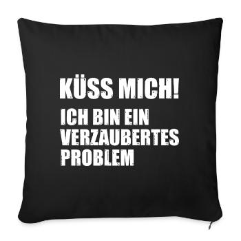 Embrasse-moi, je suis un problème enchanté - Housse de coussin décorative 45 x 45 cm - noir - Devant