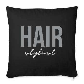 Wedding Hair Stylist – Bridal Hairdresser Beauty - Sofa pillowcase 17,3'' x 17,3'' (45 x 45 cm) - black - Front