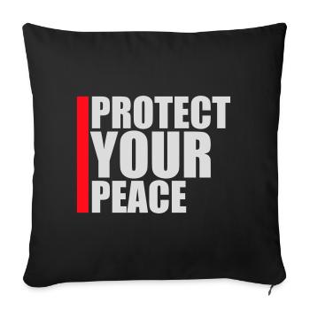 Protect Your Peace Mental Health Mindfulness - Sofa pillowcase 17,3'' x 17,3'' (45 x 45 cm) - black - Front